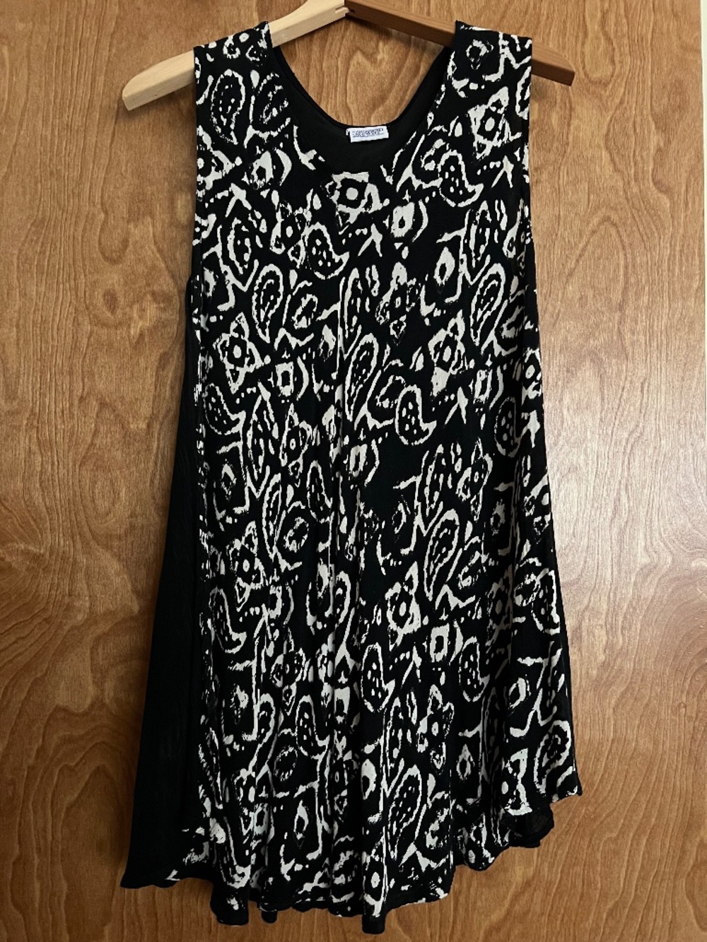 MEXICALI BLUES Geometric Print Tunic, Black & Beige